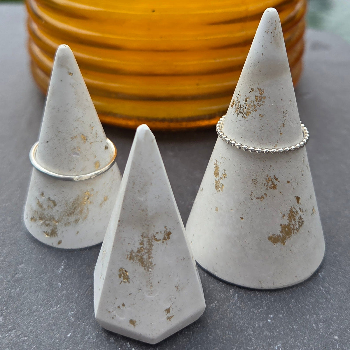 Marbled Ring Cone Set – Golden Neutrals