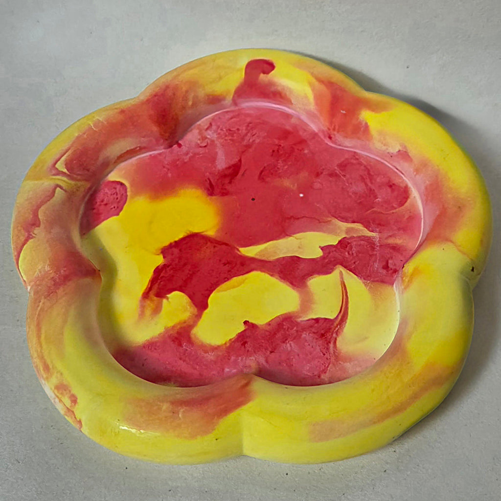Flower Trinket Tray - Red & Yellow
