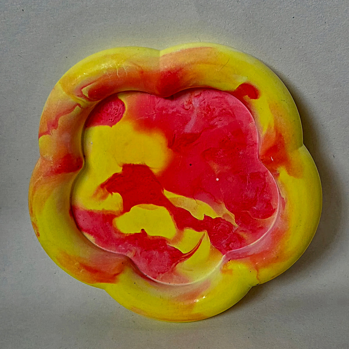 Flower Trinket Tray - Red & Yellow