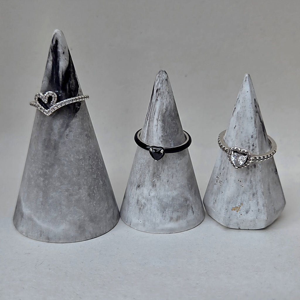 Marbled Ring Cone Set – Grey, White & Black