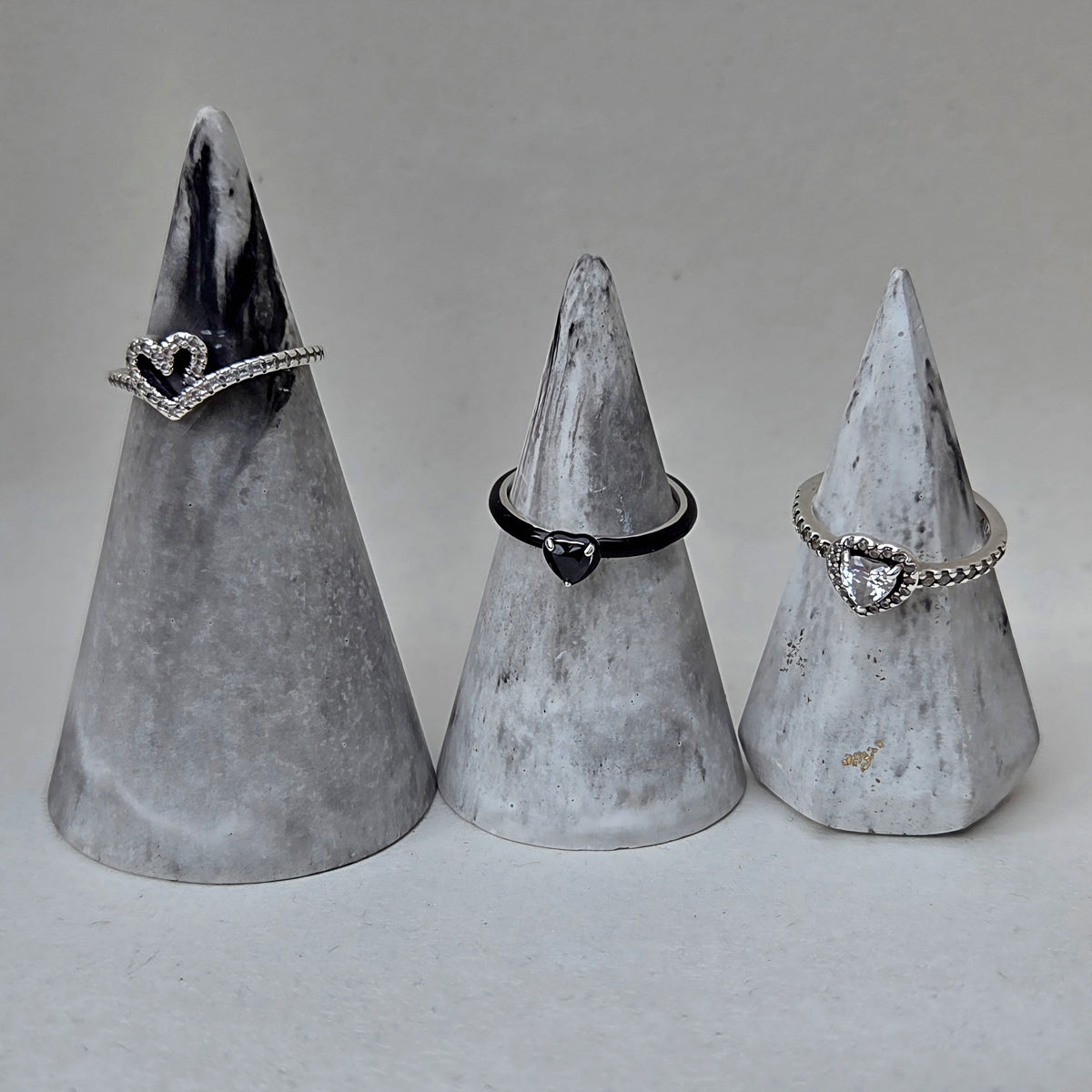 Marbled Ring Cone Set – Grey, White & Black