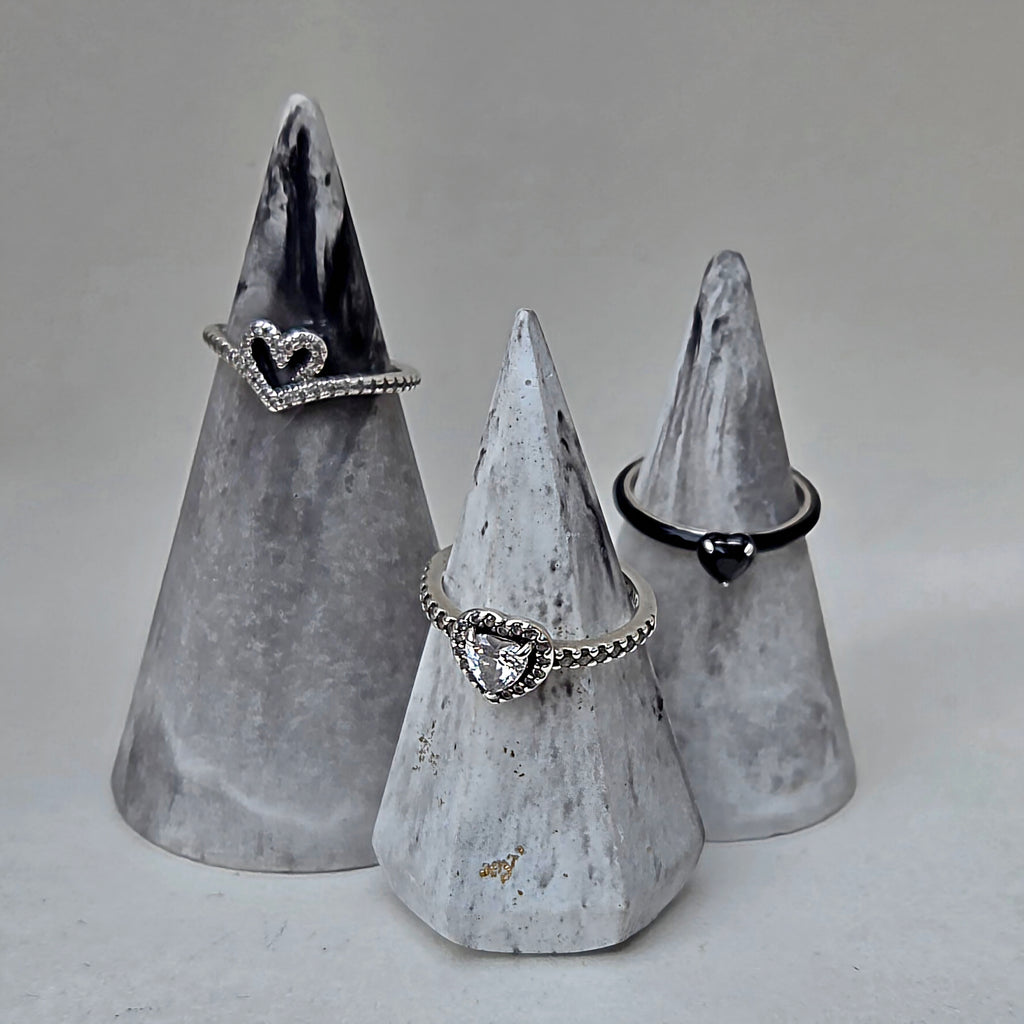 Marbled Ring Cone Set – Grey, White & Black