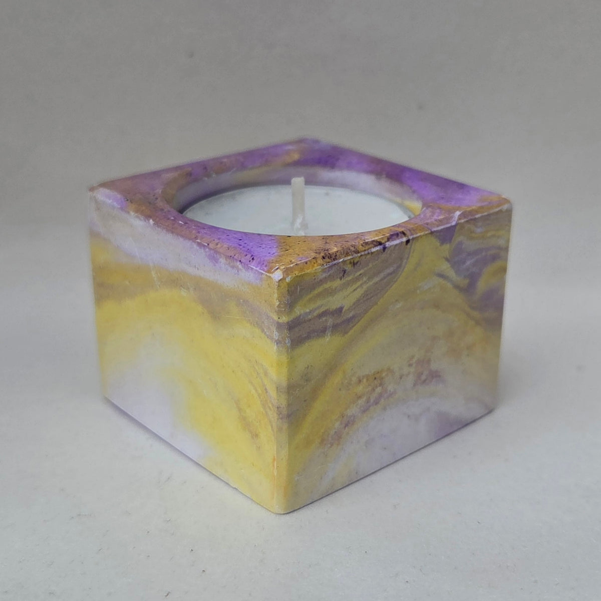 Tealight Holder - Purple & Yellow