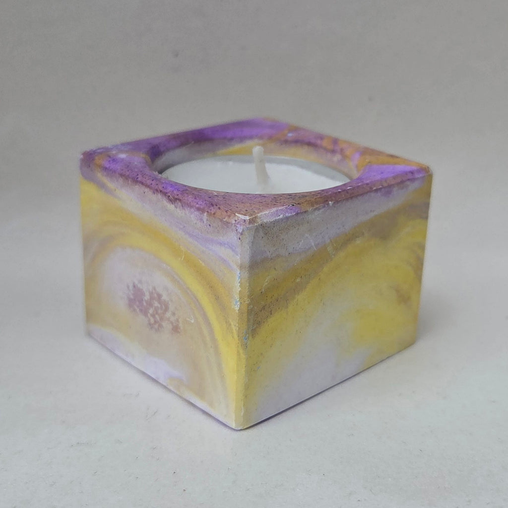 Tealight Holder - Purple & Yellow