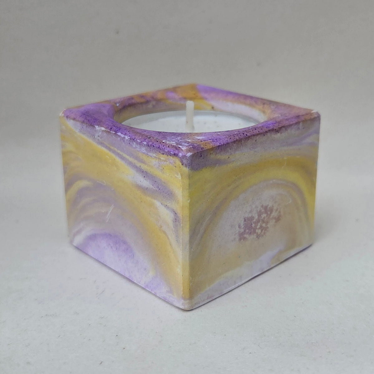 Tealight Holder - Purple & Yellow