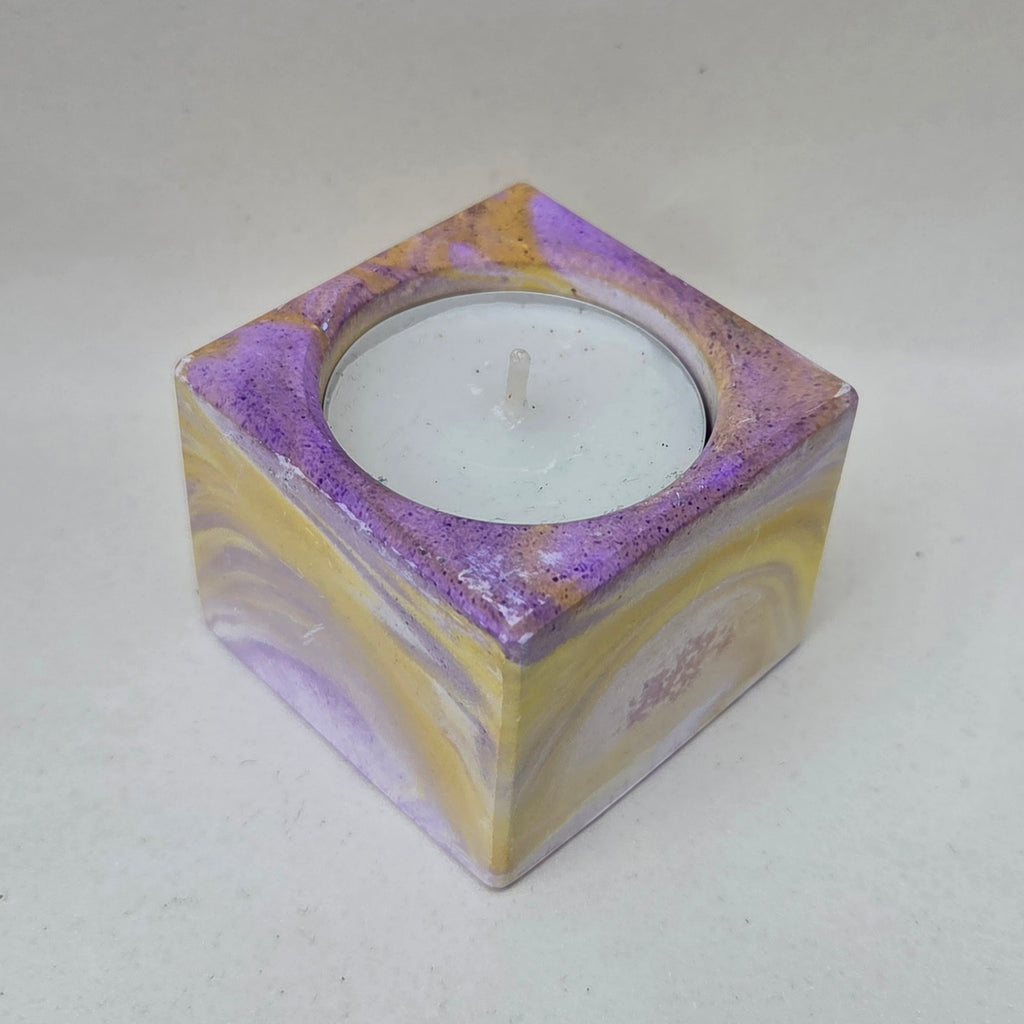 Tealight Holder - Purple & Yellow